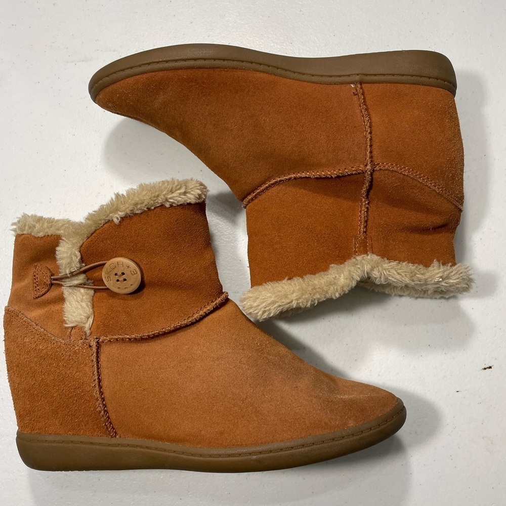 SKCH+3 Women's Suede Ankle Boots fur Size 8.5 SB-40